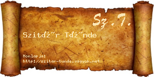 Szitár Tünde névjegykártya
