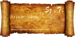 Szitár Tünde névjegykártya